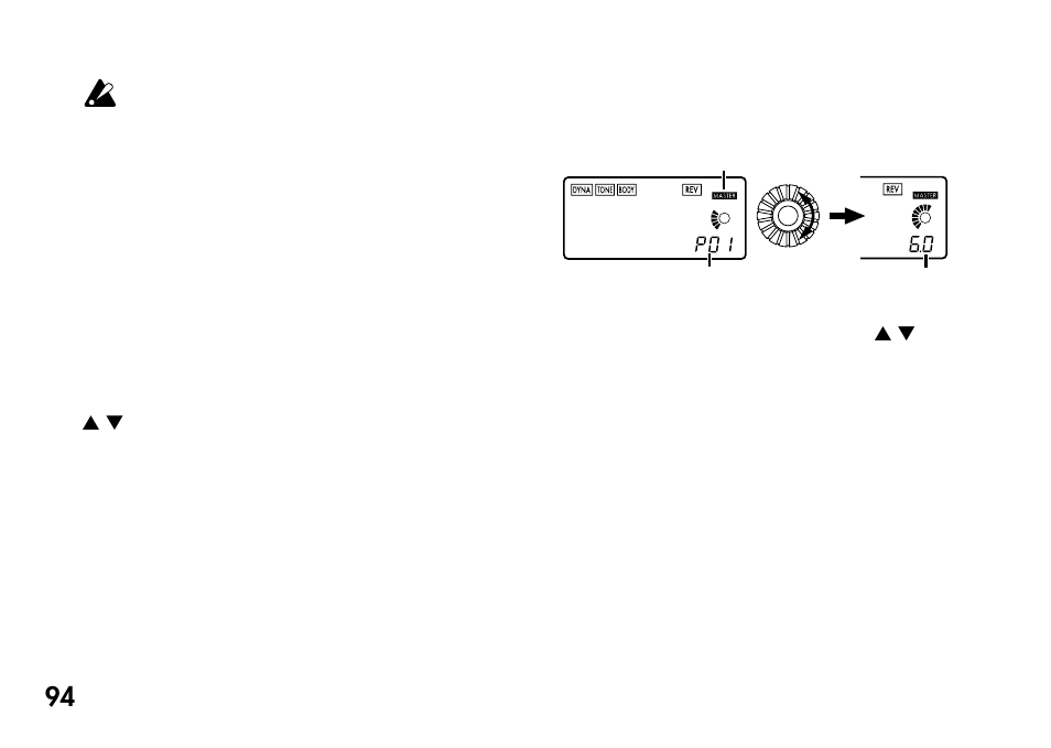 Play-modus, Programmauswahl, Master-pegel | Bypass/mute, Programmauswahl 2. master-pegel | KORG Pandora PX4A User Manual | Page 94 / 121
