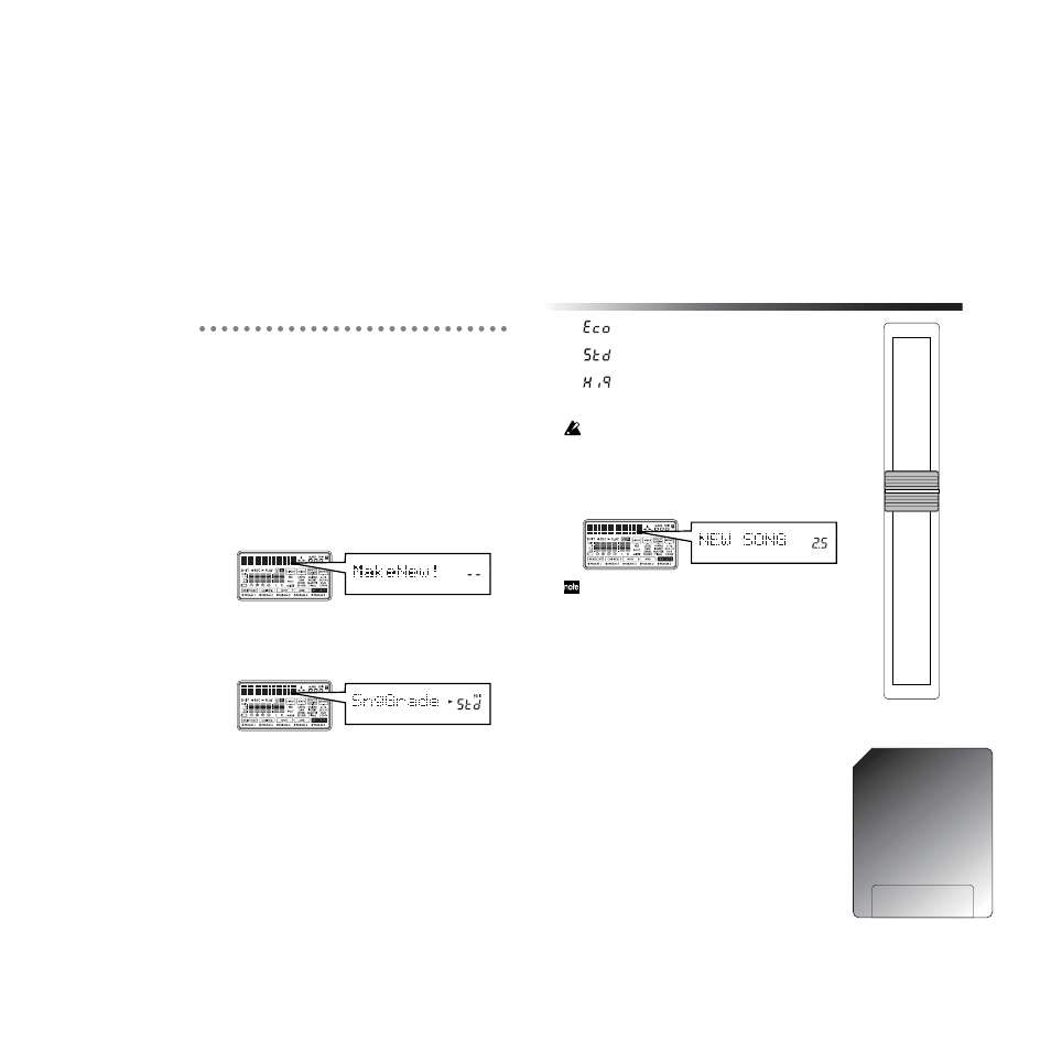 Step 2. creating/selecting a song, Creating a new song, Selecting a different song | To select the next-numbered song, To select the previous-numbered song, Operation | KORG PXR4 User Manual | Page 25 / 99