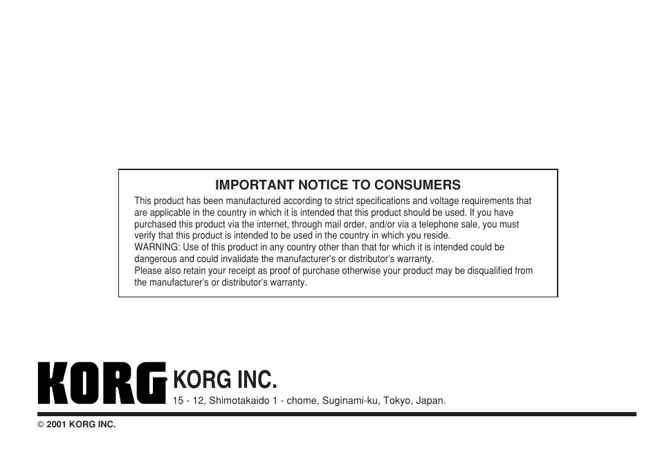 Korg inc | KORG PXR4 User Manual | Page 99 / 99