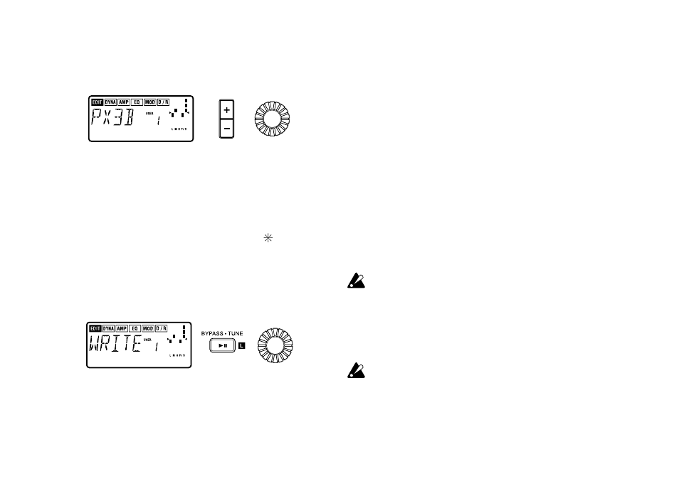 8) rename, 9) write, 8) rename 9) write | KORG PX3B User Manual | Page 33 / 100