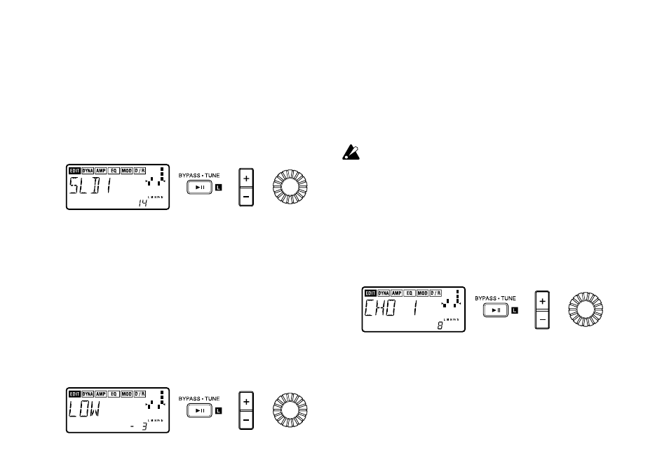 2) amp (amplificateur), 3) eq (égaliseur), 4) mod (modulation) | KORG PX3B User Manual | Page 89 / 100