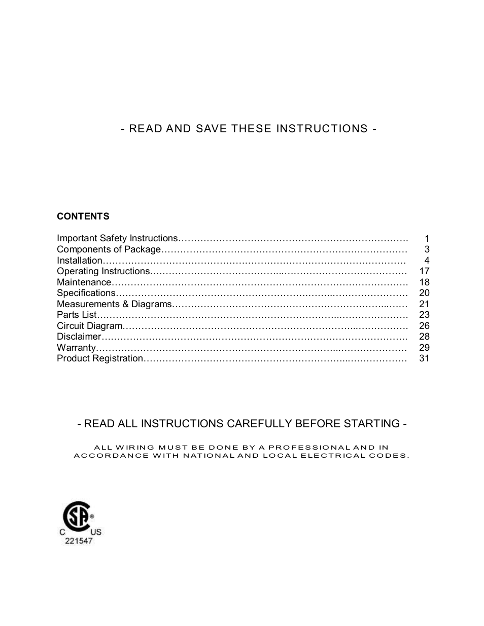 Kobe Range Hoods CH7942SQ User Manual | Page 2 / 33