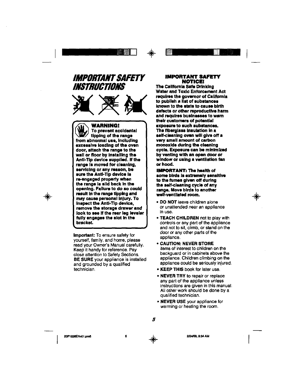 Iksmcnots, Impohtamt surety | Kenmore 911.93508 User Manual | Page 5 / 34