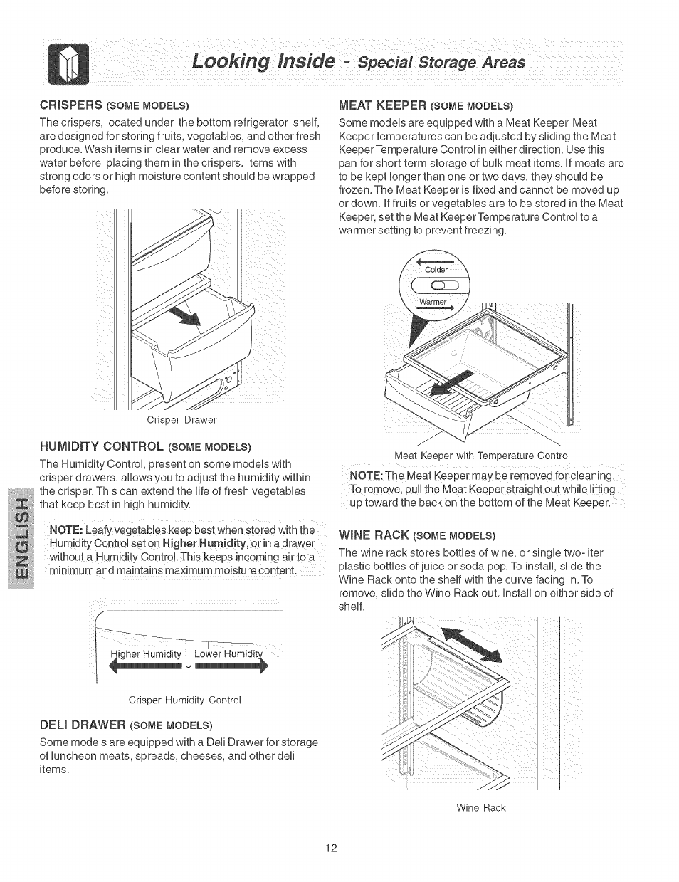 Spedai storage areas | Kenmore 2535567340A User Manual | Page 12 / 24