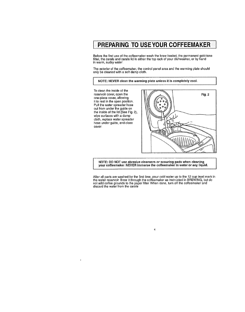 Prêparing to use you r cofpeemâker | Kenmore 100.81006 User Manual | Page 4 / 10