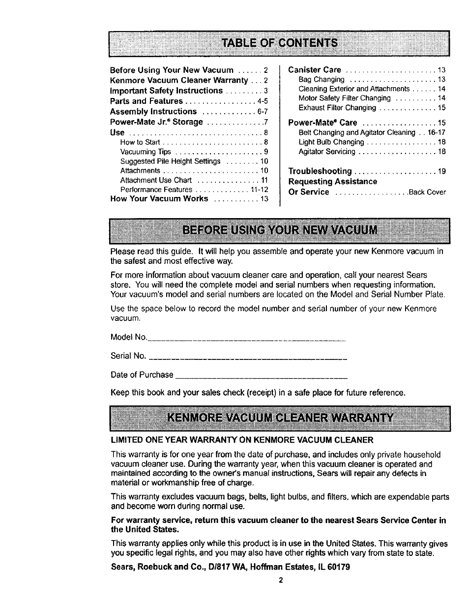 Kenmore 116.23812300 User Manual | Page 2 / 40