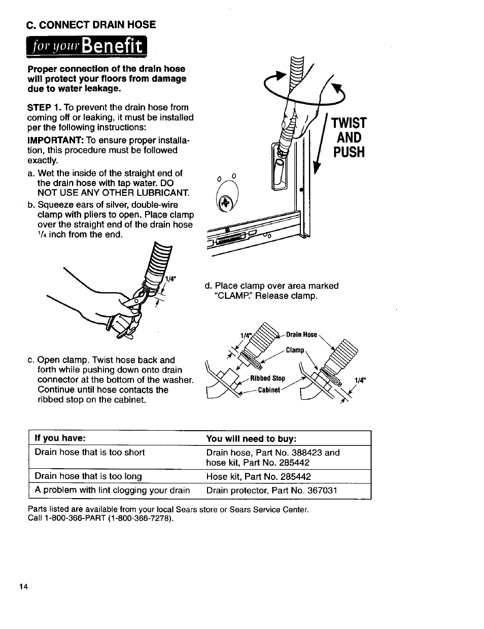For your benefit, Benefit, For your | Kenmore 3950145 User Manual | Page 14 / 76