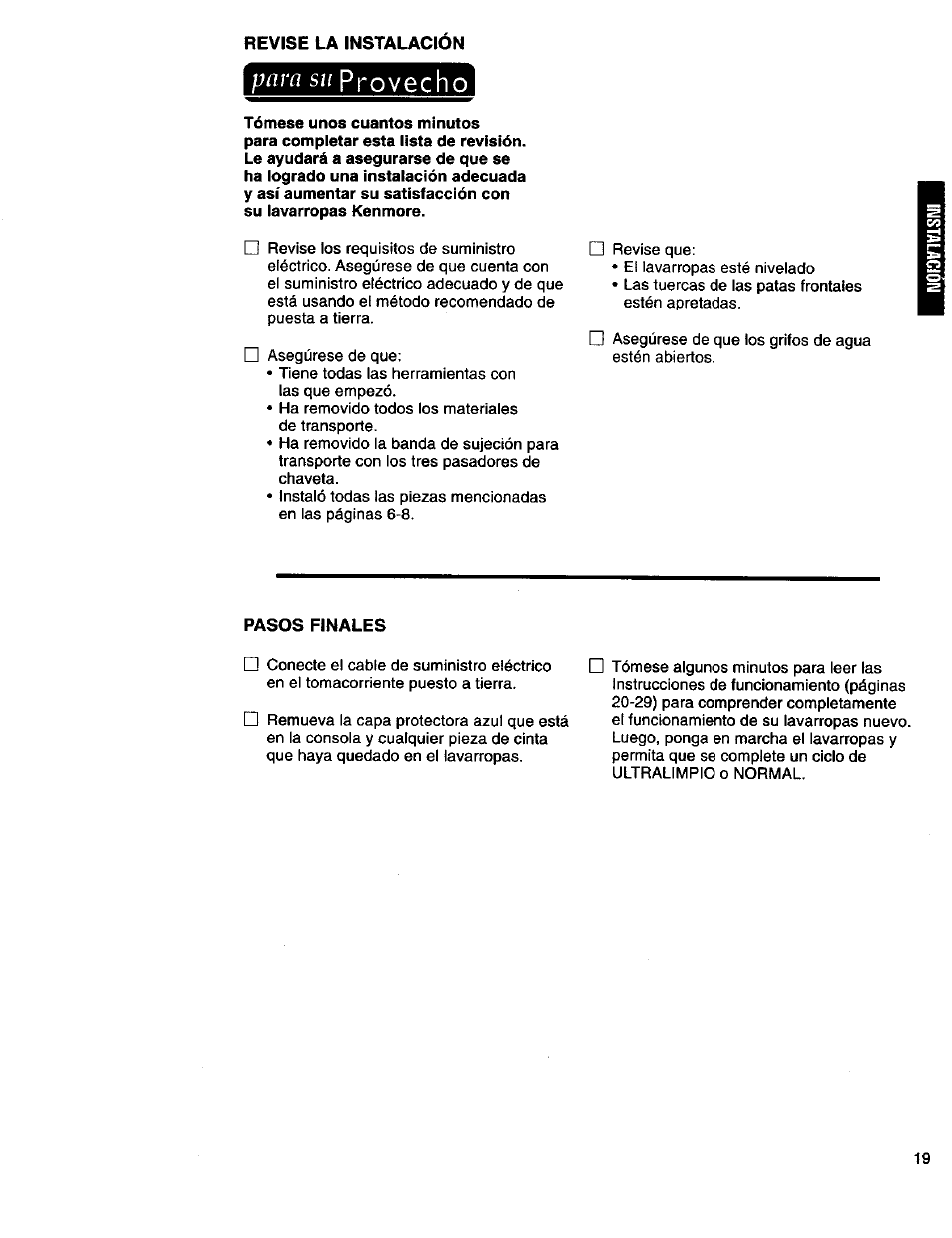 Para sa provecho, Provecho, Para sa | Kenmore 3950145 User Manual | Page 57 / 76
