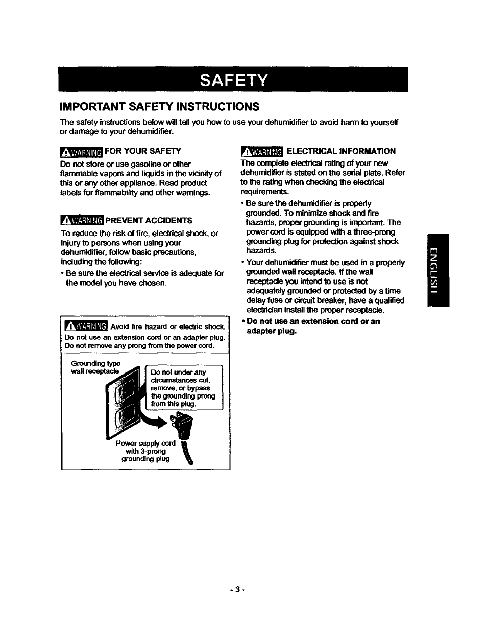 Safety, Important safety instructions, Important safety instatctions | Kenmore 580.53701 User Manual | Page 3 / 21