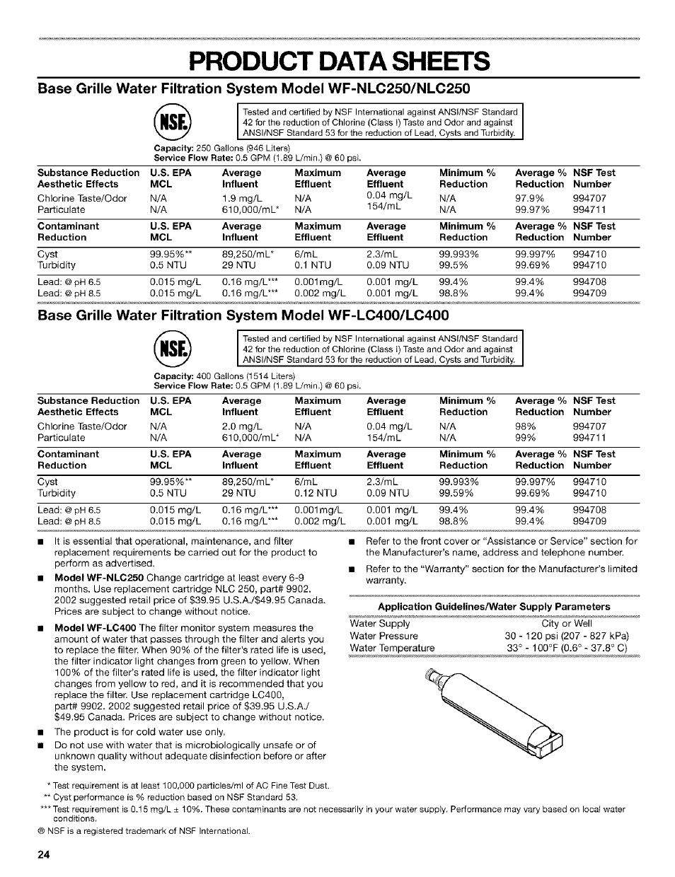 Product data sheets, 1ìsè | Kenmore 10653272301 User Manual | Page 24 / 25
