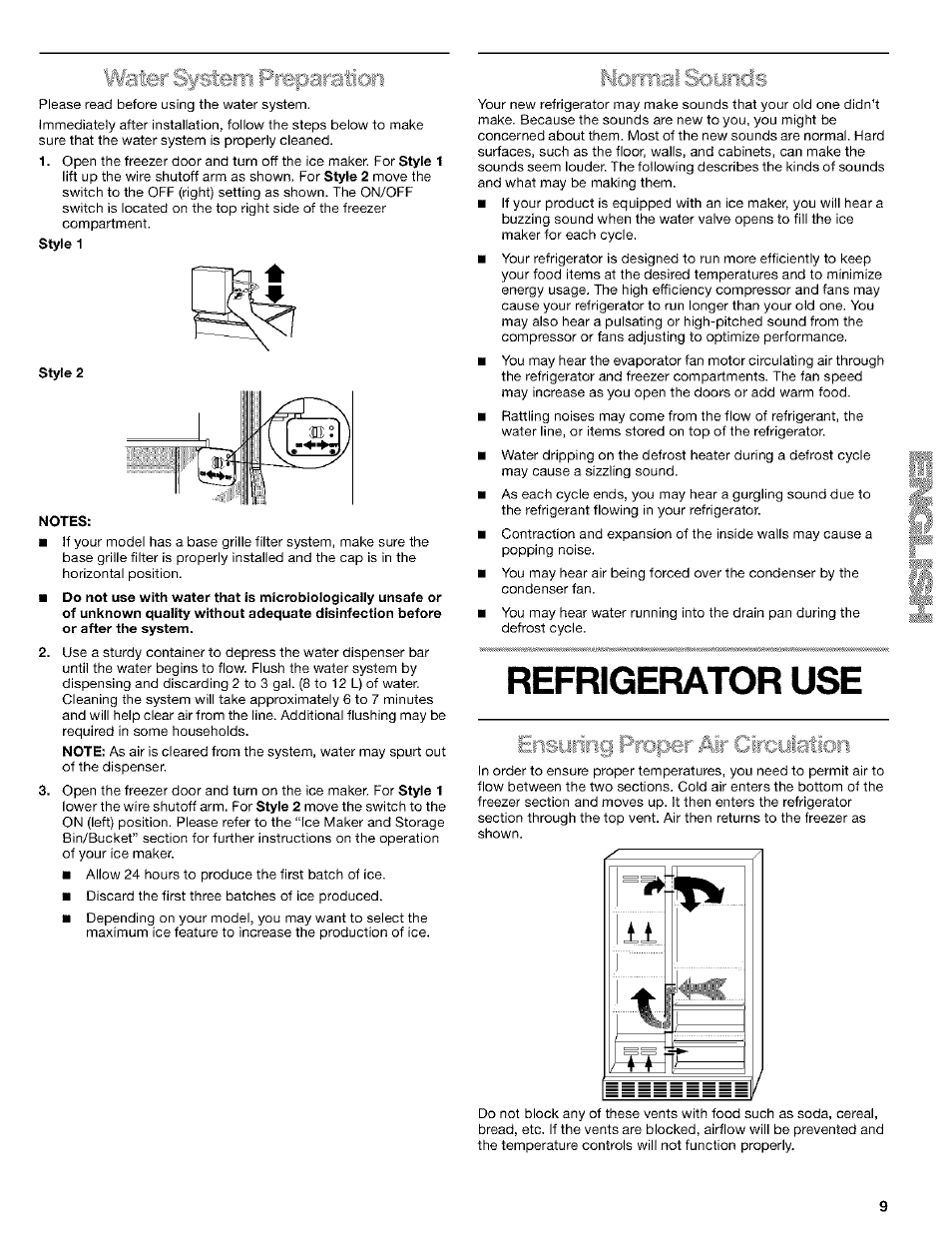 Refrigerator, Noîtnal so | Kenmore 10653272301 User Manual | Page 9 / 25