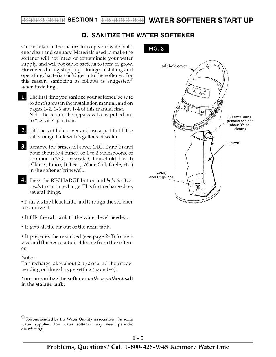 Water softener start up | Kenmore ULTRASOFT 625.38888 User Manual | Page 8 / 36