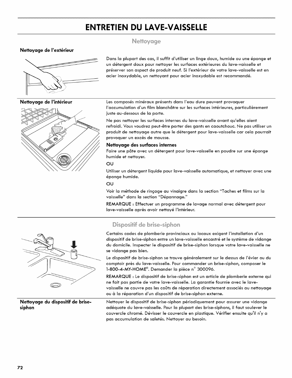 Entretien du lave-vaisselle, Ilisposifit d€î br | Kenmore ULTRA WASH 665.1404 User Manual | Page 72 / 78