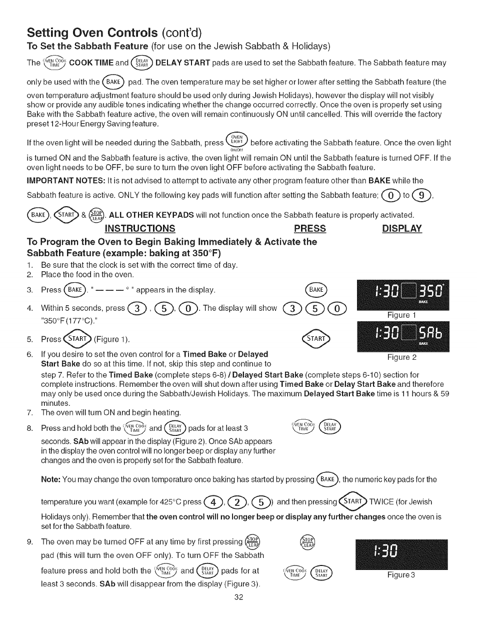 Ba^ cd cd cd, Lliééíicíi^ifí, Setting oven controls (confd) | For use on the jewish sabbath & holidays) | Kenmore ELITE 790.367 User Manual | Page 32 / 46