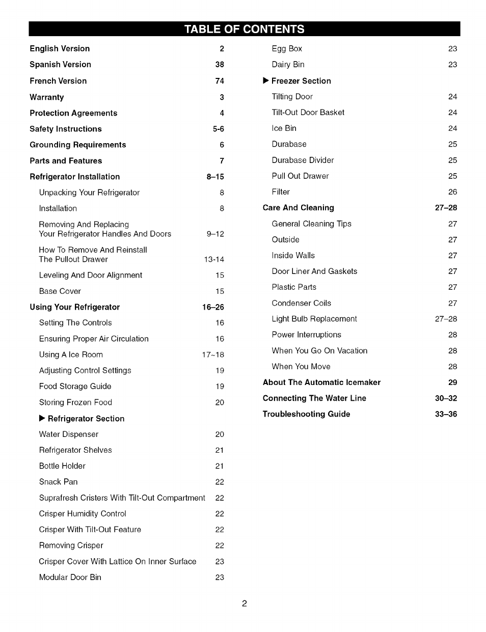 Kenmore TRIO 795.7757 User Manual | Page 2 / 115