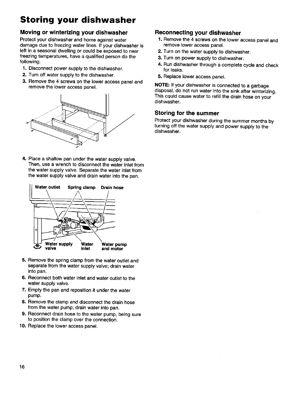 Storing your dishwasher, Cleaning your dishwasher | Kenmore 15808 User Manual | Page 17 / 26