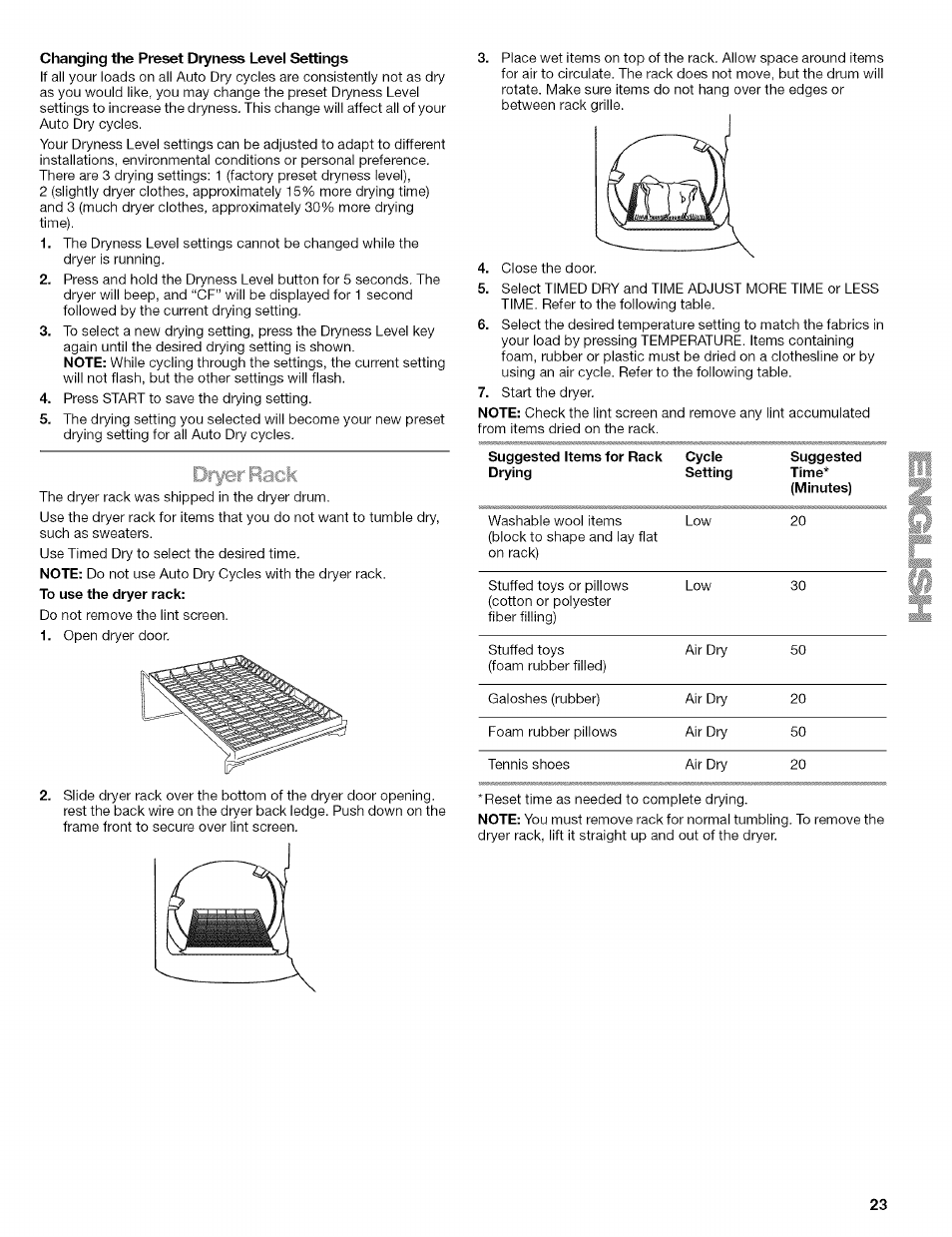 Kenmore ELITE OASIS 110.6707 User Manual | Page 23 / 56