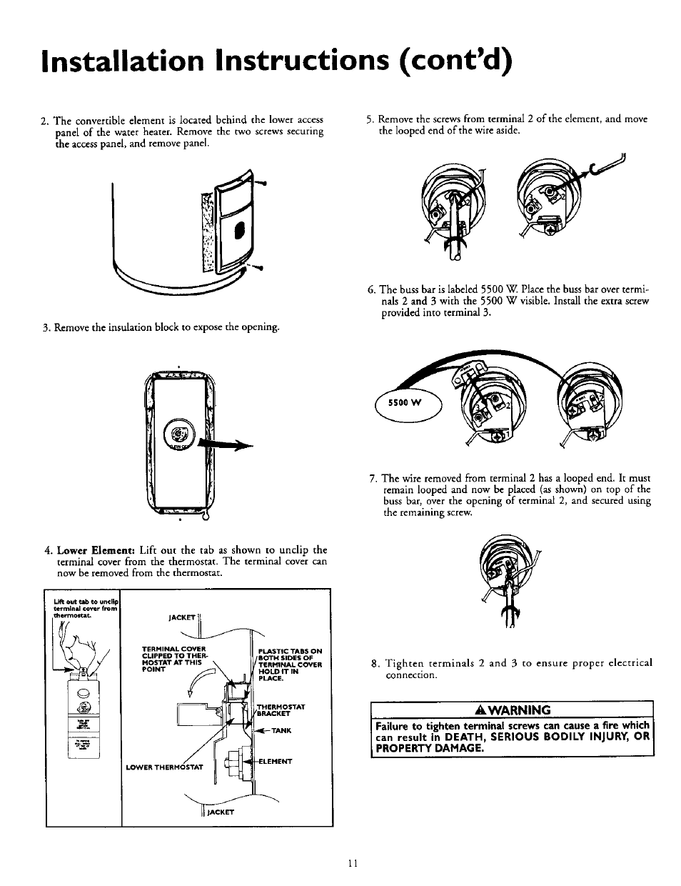 Installation instructions (cont’d) | Kenmore POWER MISER 153.327164 User Manual | Page 11 / 28