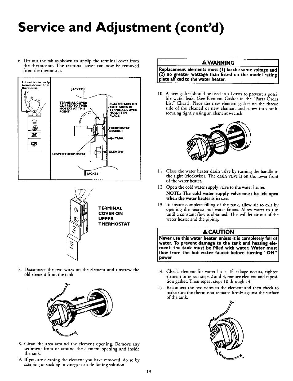 Service and adjustment (cont’d) | Kenmore POWER MISER 153.327164 User Manual | Page 19 / 28
