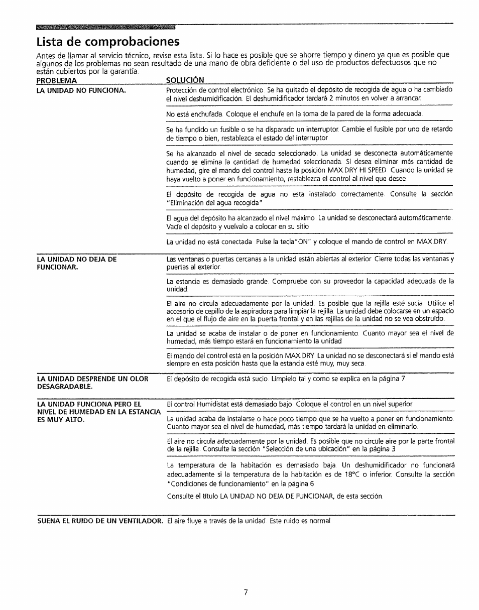 Lista de comprobaciones | Kenmore 5065 User Manual | Page 15 / 24