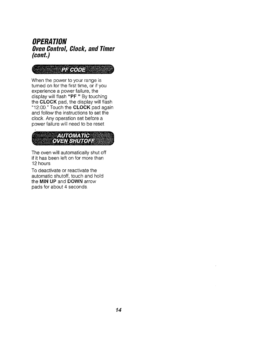 Operation, Oven centroid clock, and timer (cant) | Kenmore 911.94752 User Manual | Page 14 / 76
