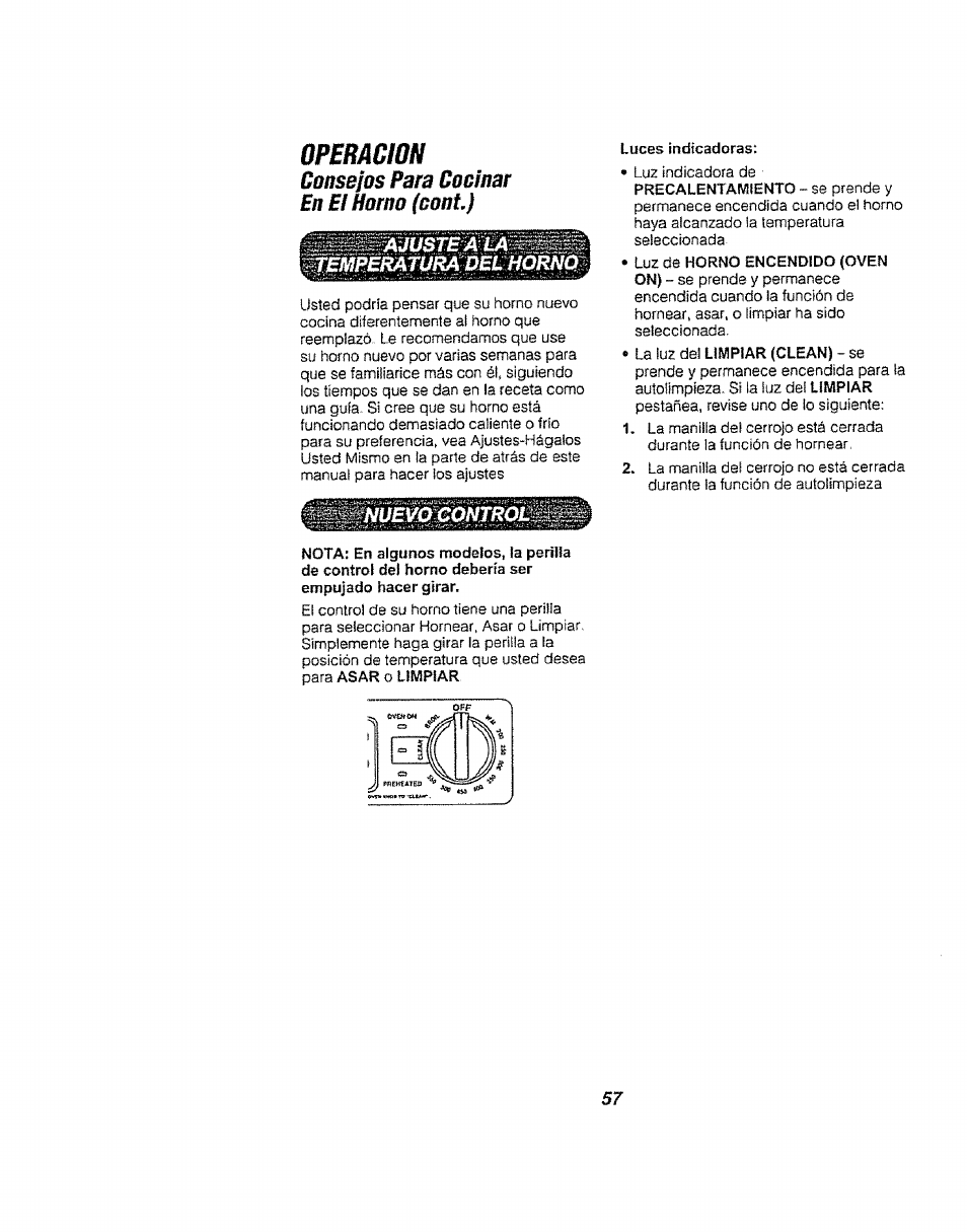 Consejos para cooinar en el horno (cont), Opmaon | Kenmore 911.94752 User Manual | Page 57 / 76