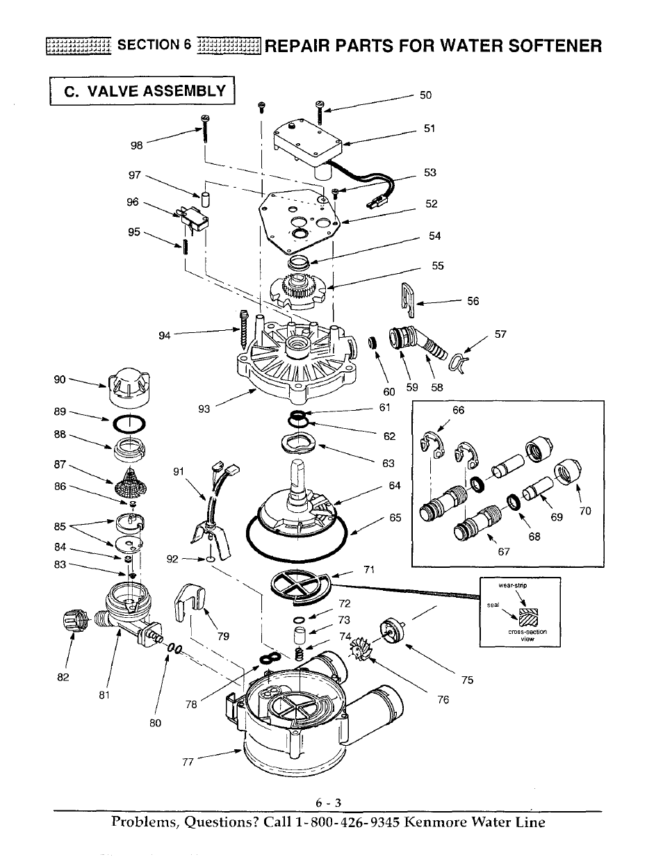 Ellilil, Repair parts for water softener | Kenmore 625.38816 User Manual | Page 30 / 32