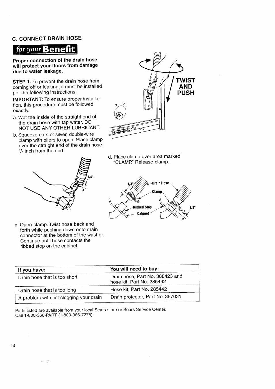 Benefit, For your | Kenmore Automatic Washers User Manual | Page 14 / 38