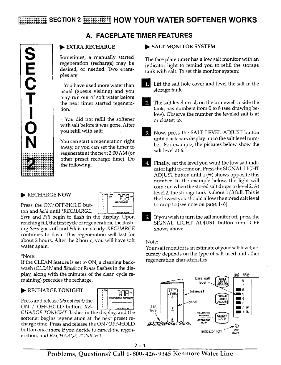 Extra recharge, Y salt monitor system, Ec t i | 2 illels] how your water softener works | Kenmore ULTRASOFT 250 625.38826 User Manual | Page 10 / 36