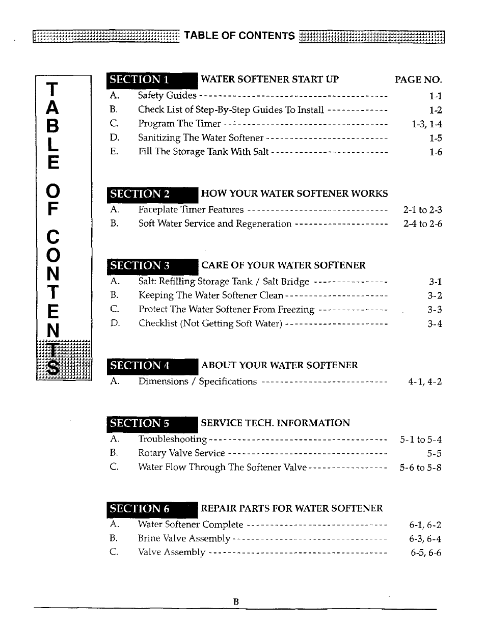 Ab l e, N t e n | Kenmore ULTRASOFT 250 625.38826 User Manual | Page 3 / 36