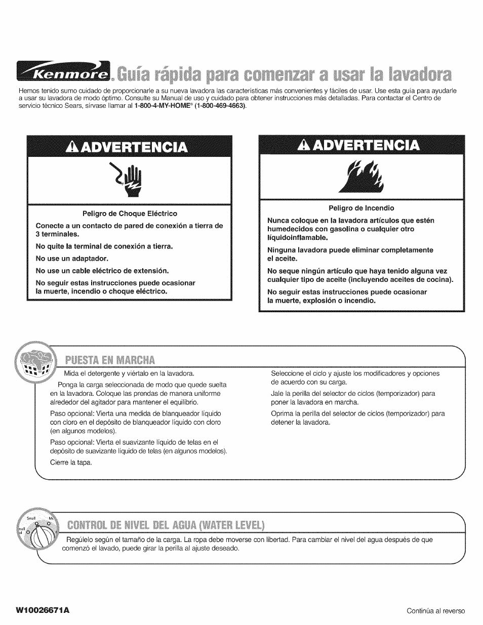 W10026671a, Aadvertenci, A advertencia | Kenmore W10026671A User Manual | Page 2 / 6