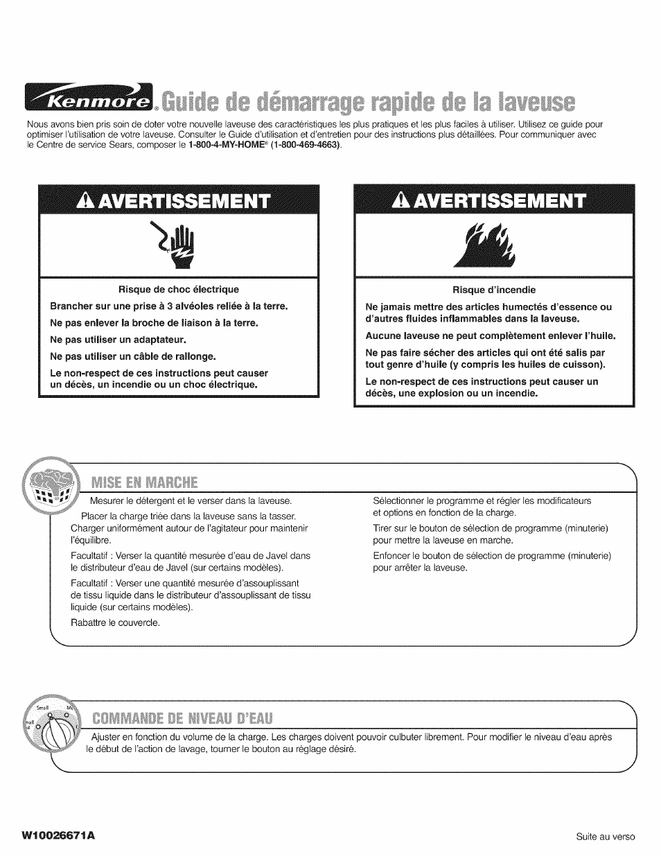 A avertissement | Kenmore W10026671A User Manual | Page 3 / 6