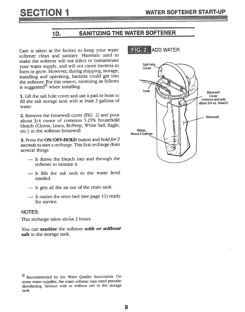 Fi(l 2, Add water, Notes | Kenmore 625.34847 User Manual | Page 8 / 32
