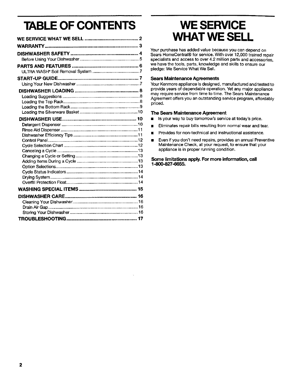 Kenmore 665.16734 User Manual | Page 2 / 18