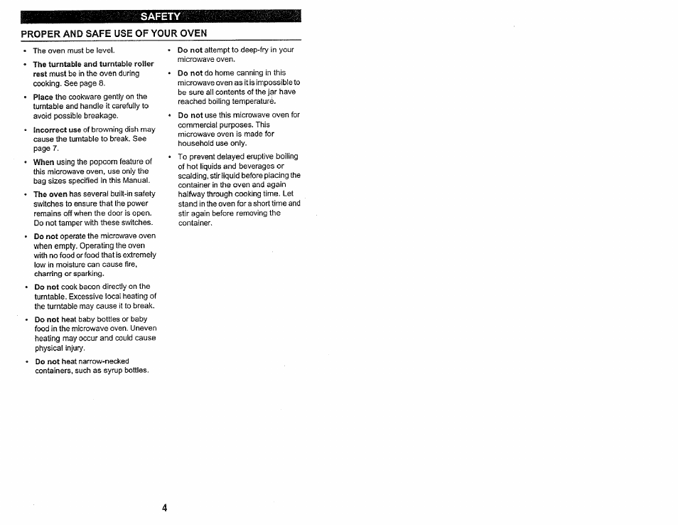 Safety, Proper and safe use of your oven | Kenmore 565.60584 User Manual | Page 4 / 33