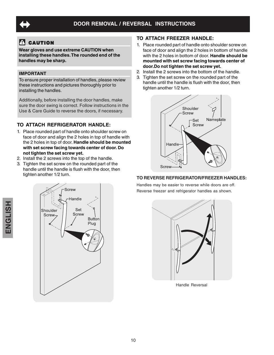 English | Kenmore 241815202 User Manual | Page 10 / 21