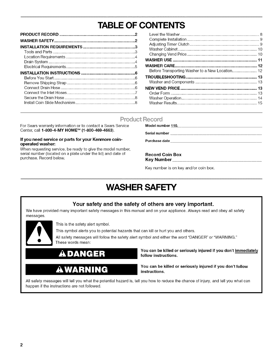 Kenmore 3948598A User Manual | Page 2 / 16
