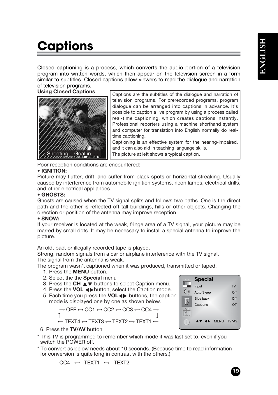 Captions, English | Kreisen LT-30FMP User Manual | Page 19 / 31