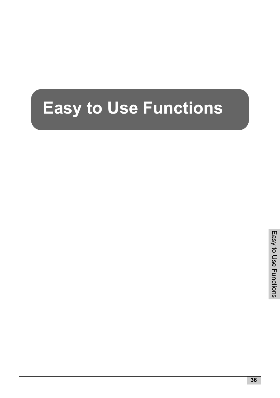 Easy to use functions | Knoll Systems Front Projector 1080p DLP User Manual | Page 37 / 68