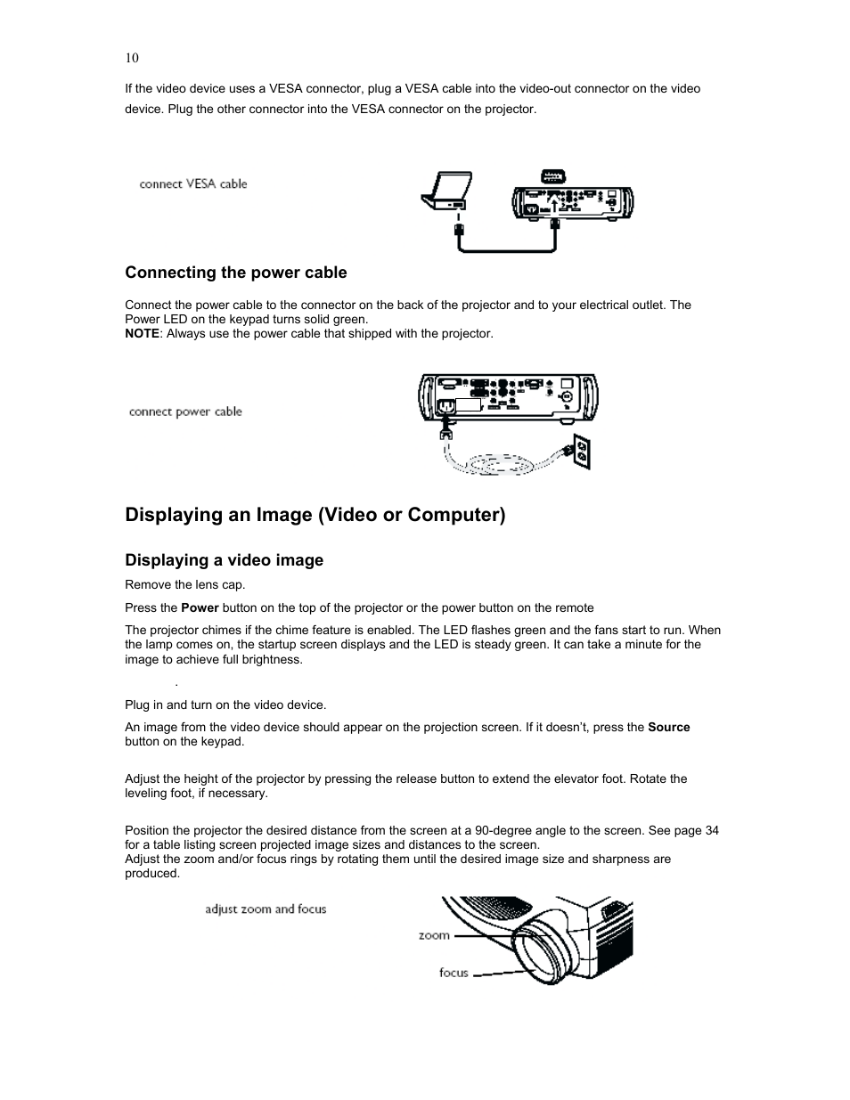 Displaying an image (video or computer) | Knoll Systems HD177 User Manual | Page 10 / 34