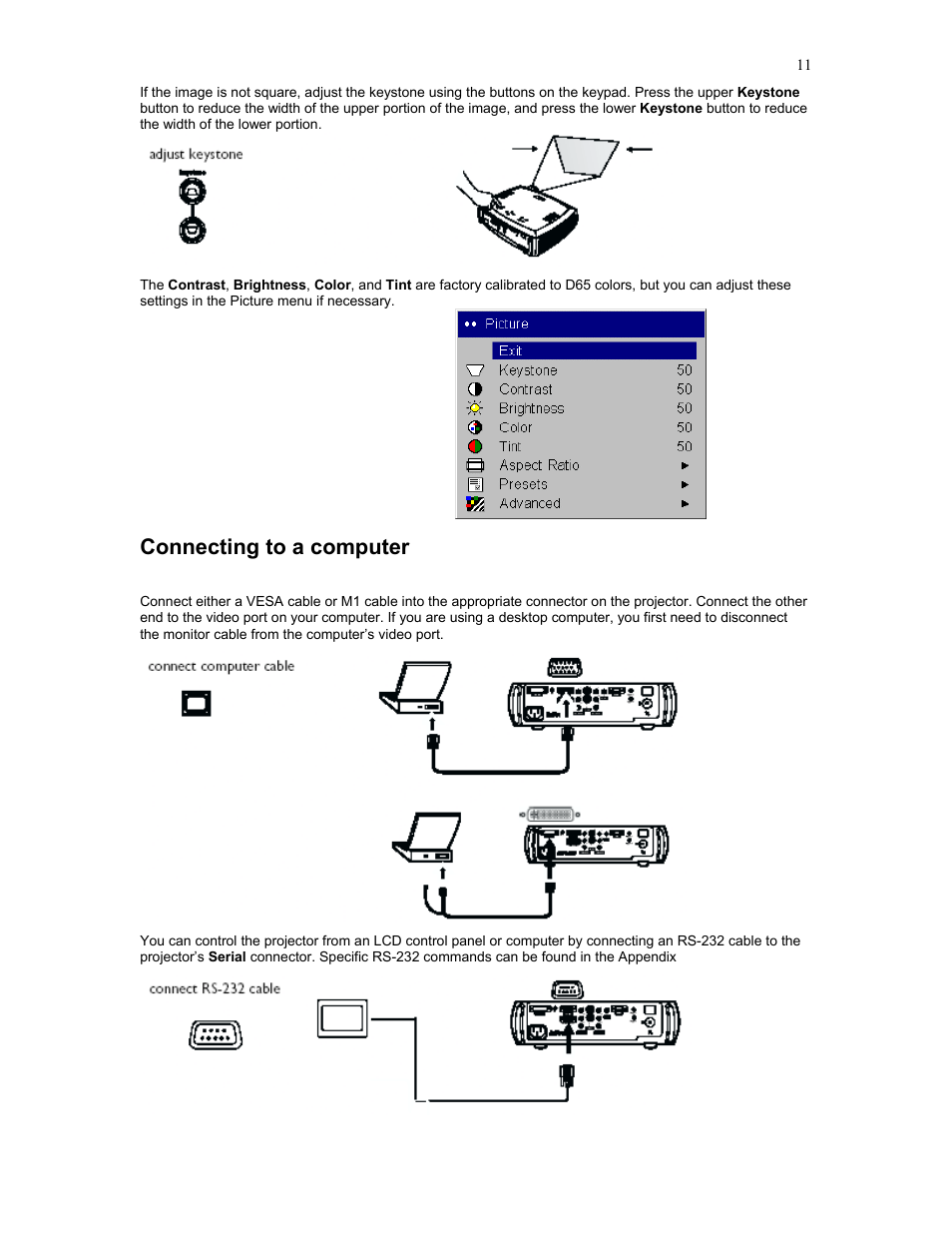 Connecting to a computer | Knoll Systems HD177 User Manual | Page 11 / 34