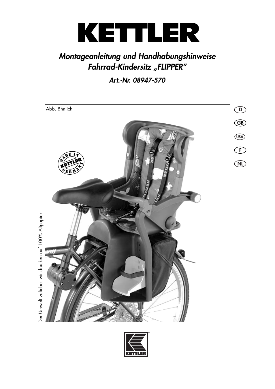 Kettler 08947-570 User Manual | 16 pages