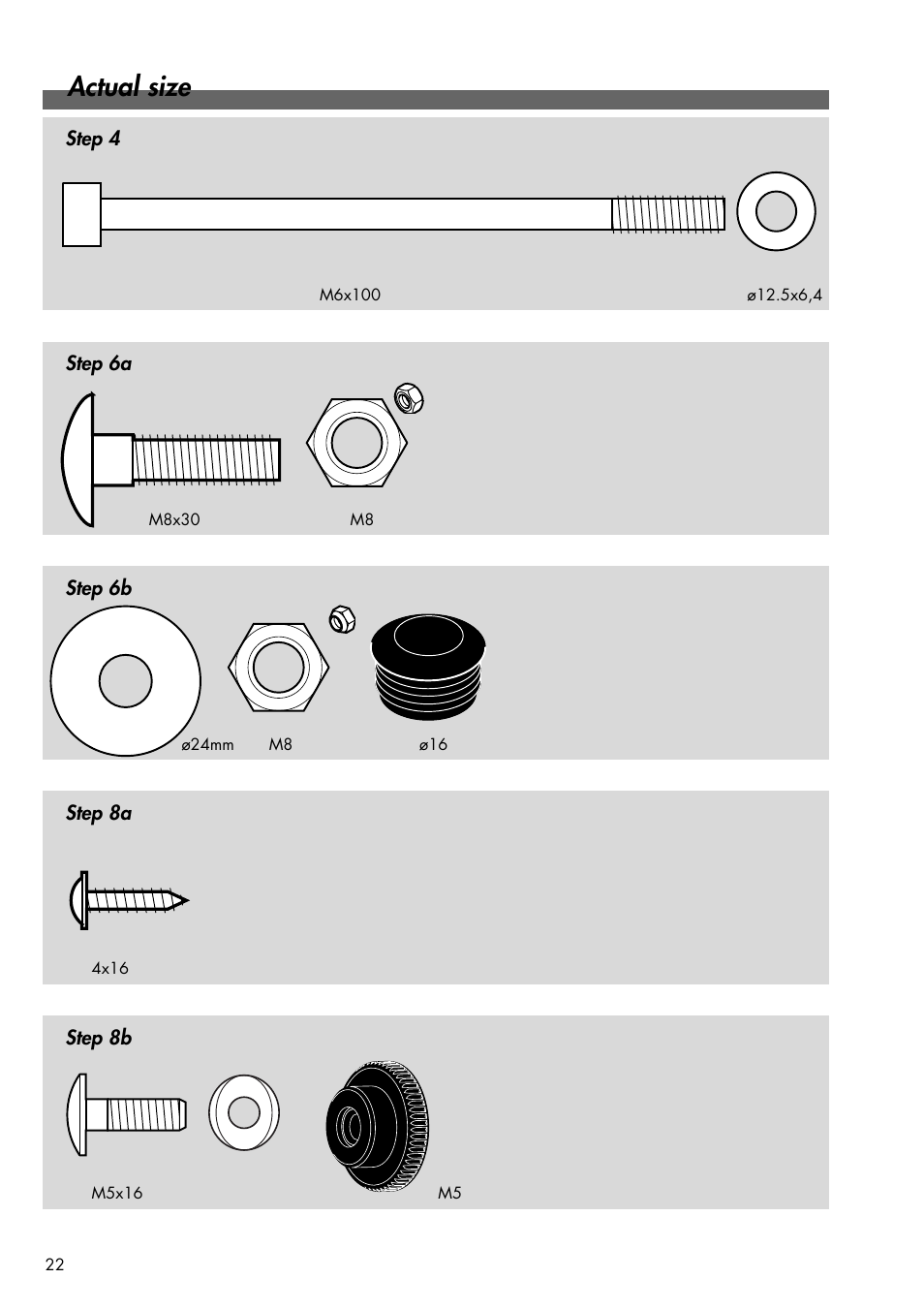Actual size | Kettler 08947-570 User Manual | Page 14 / 16