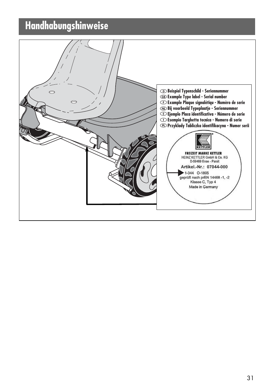 Handhabungshinweise | Kettler 08847-500 User Manual | Page 13 / 18