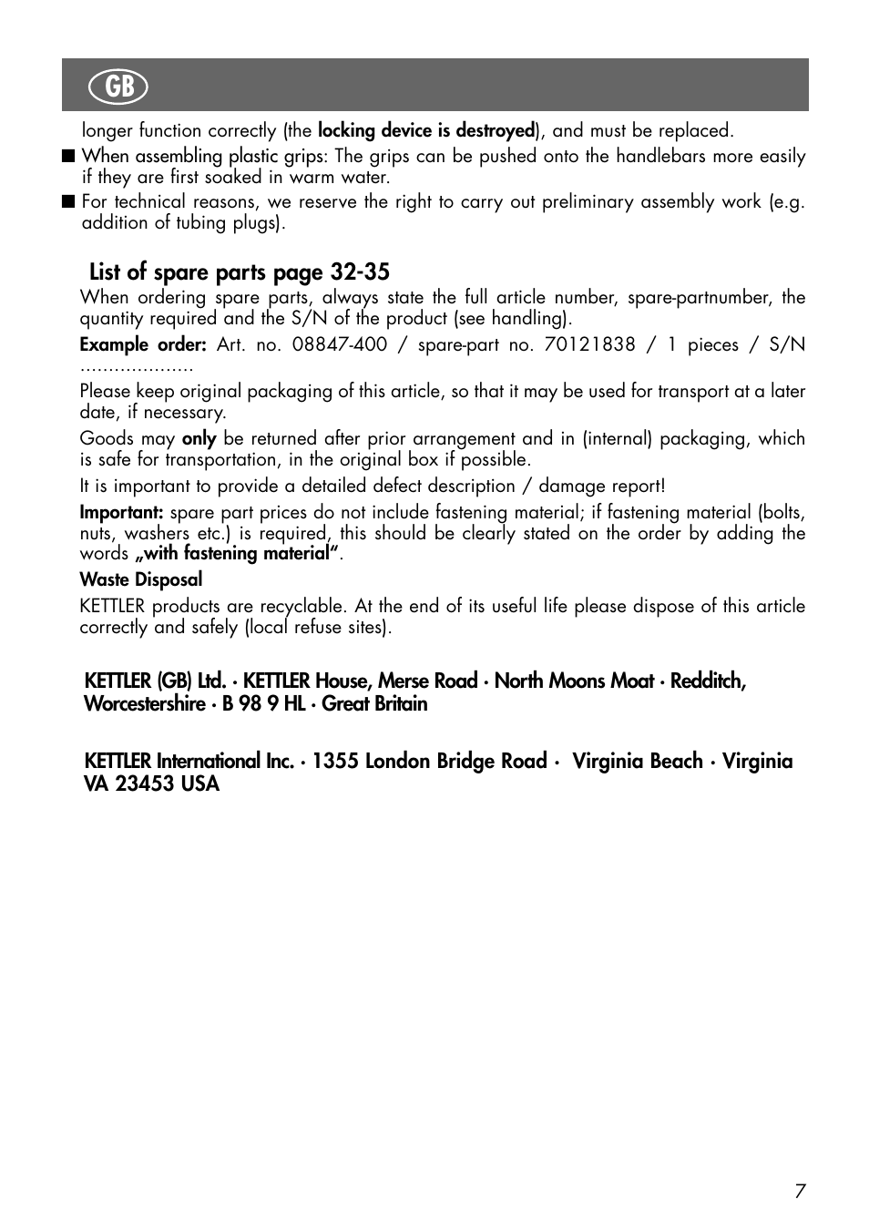 Kettler 08847-500 User Manual | Page 4 / 18