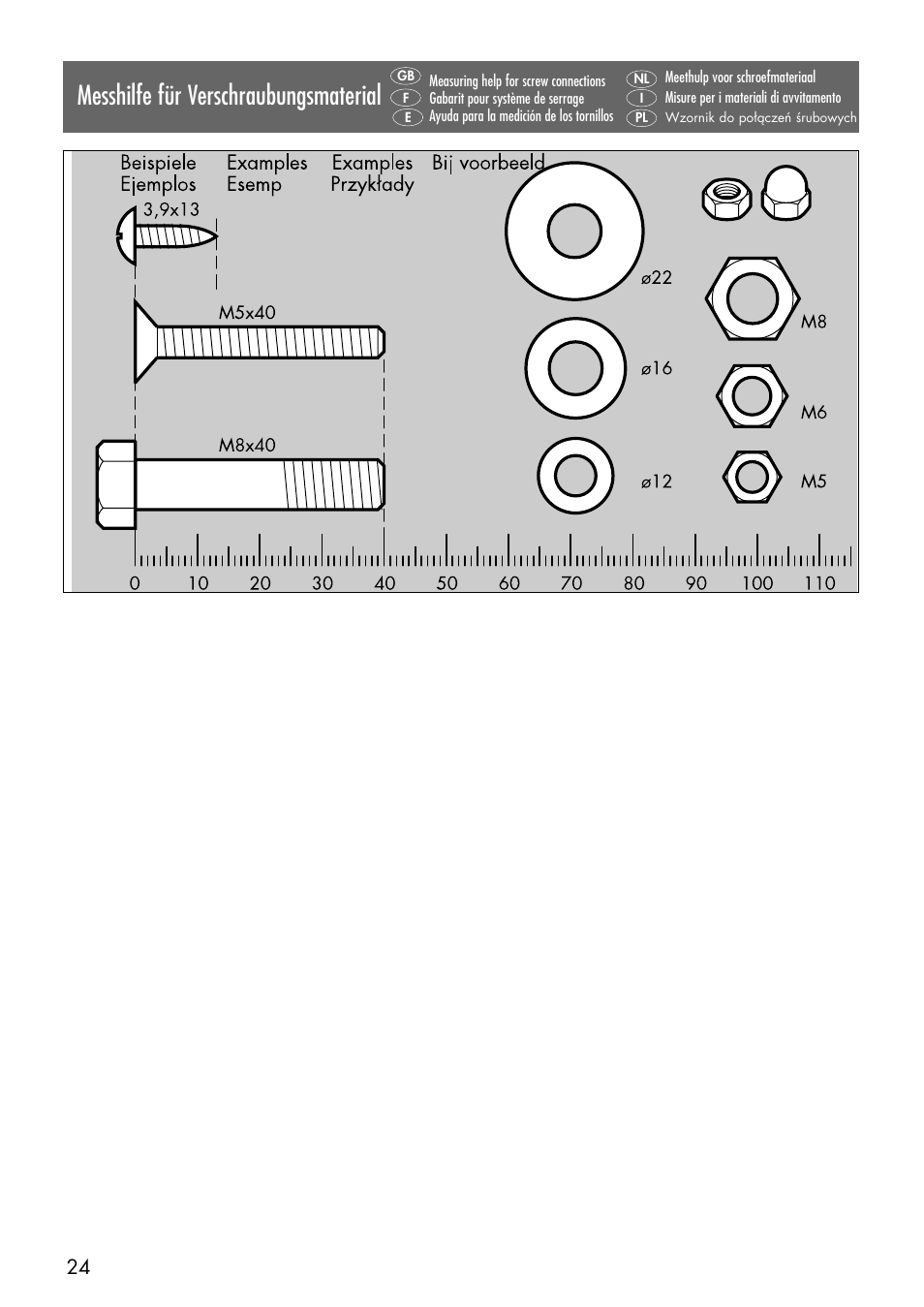 Messhilfe für verschraubungsmaterial | Kettler 08847-500 User Manual | Page 6 / 18