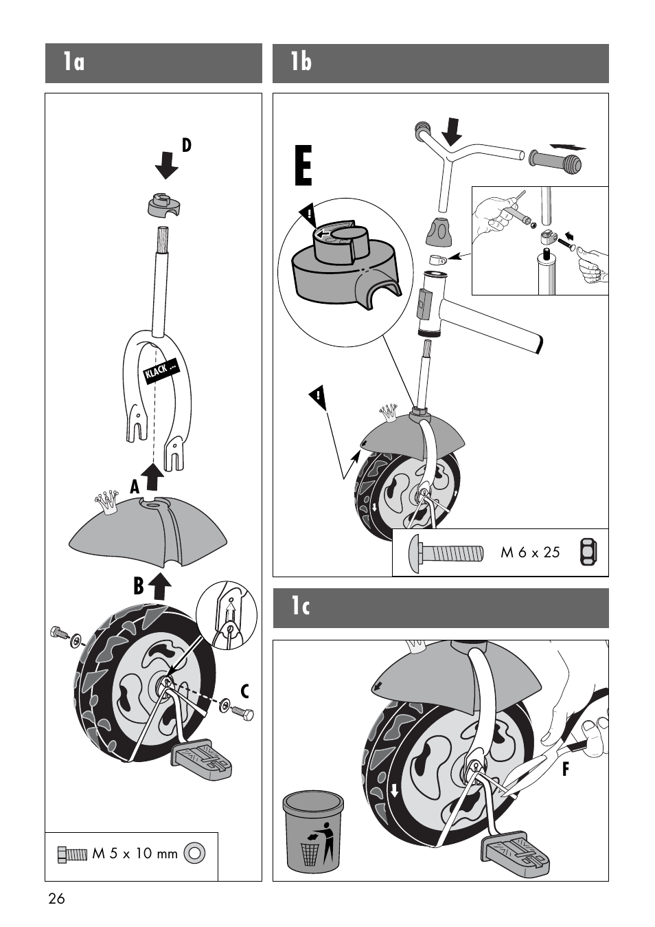 1b 1c | Kettler 08847-500 User Manual | Page 8 / 18