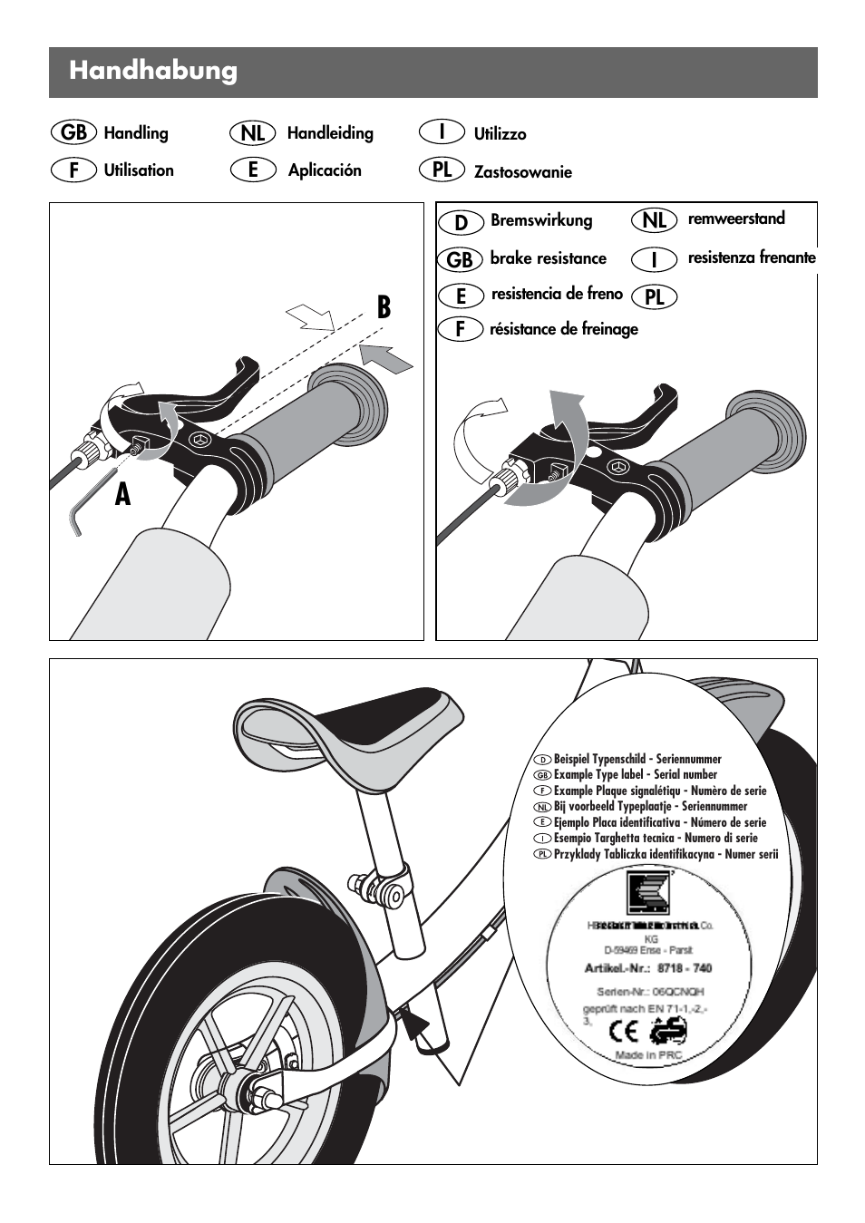 Handhabung | Kettler 8718-710-720-730-750 User Manual | Page 11 / 16