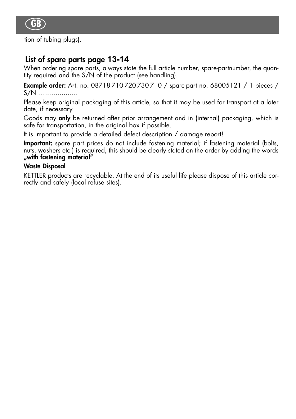 Kettler 8718-710-720-730-750 User Manual | Page 4 / 16