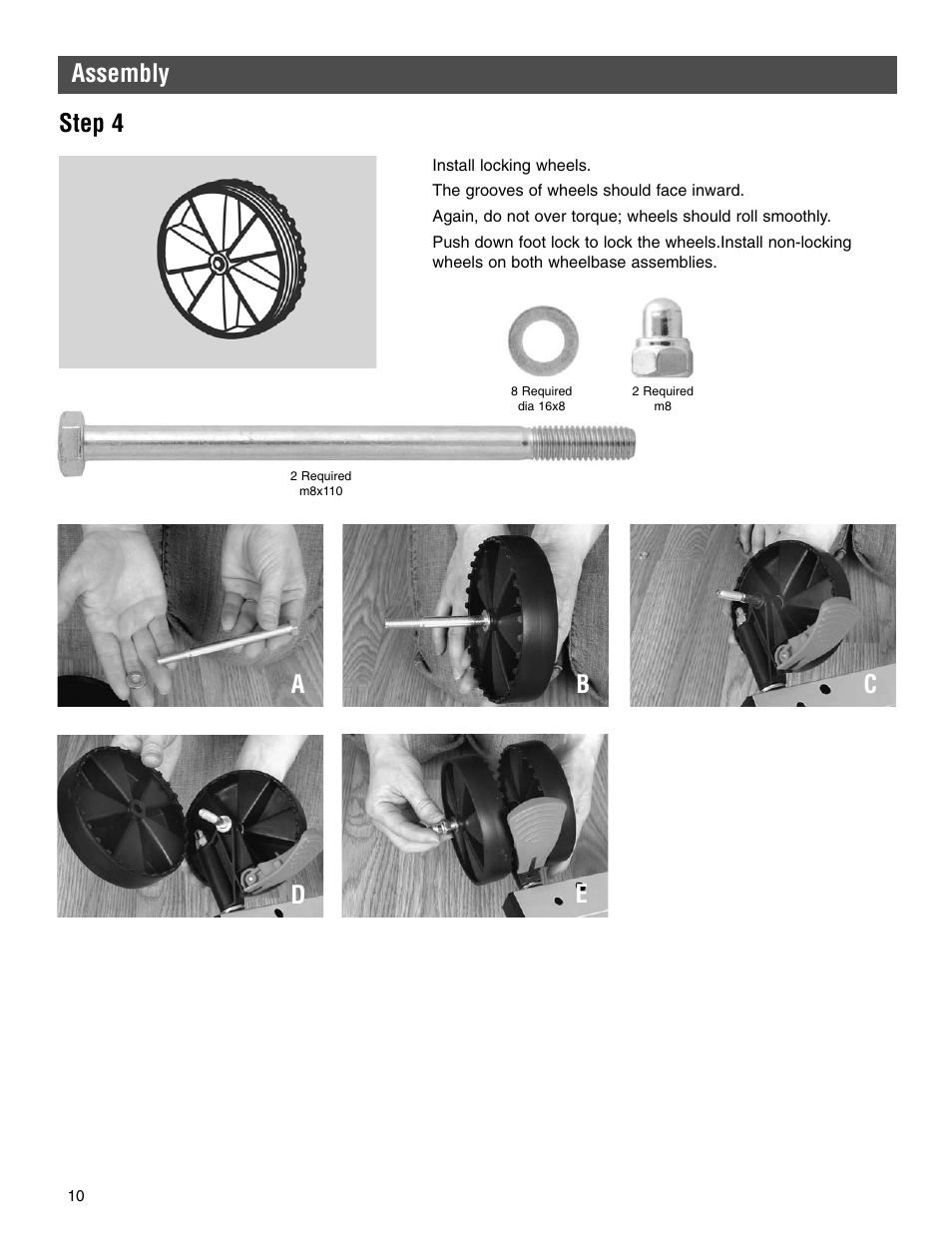 Step 4 assembly, Ac d e | Kettler 7136-000-500 User Manual | Page 10 / 28